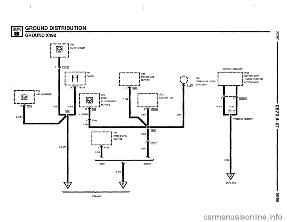 BMW 850csi 1995 E31 Electrical Troubleshooting Manual 