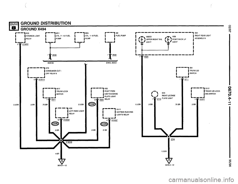 BMW 850csi 1995 E31 Electrical Troubleshooting Manual 