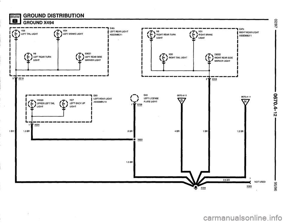 BMW 850csi 1995 E31 Electrical Troubleshooting Manual 