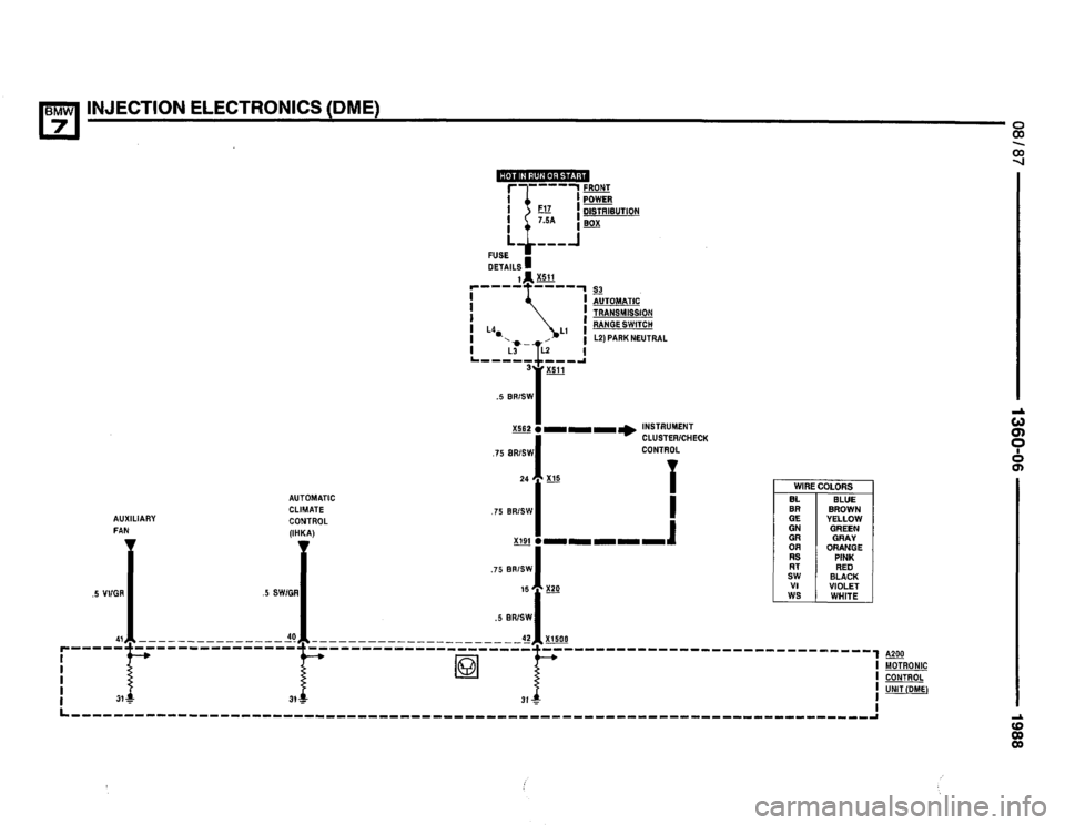 BMW 735i 1987 E32 Electrical Troubleshooting Manual 