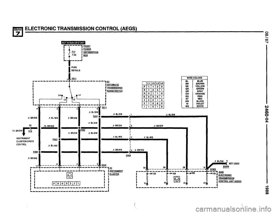 BMW 735i 1987 E32 Electrical Troubleshooting Manual 
