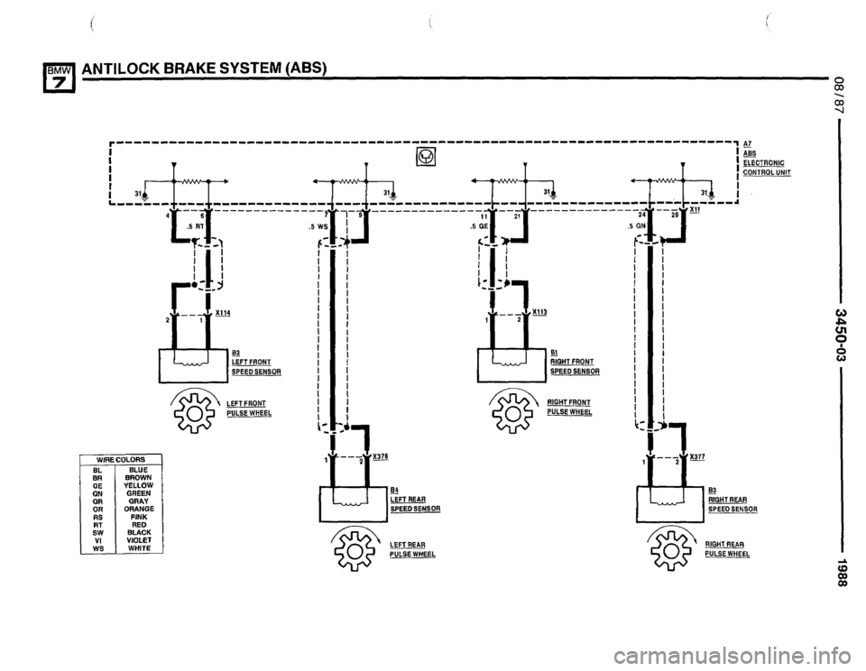 BMW 735i 1987 E32 Electrical Troubleshooting Manual 
