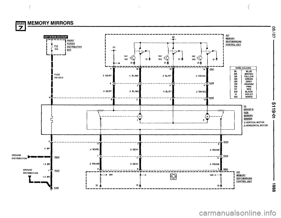 BMW 735i 1987 E32 Electrical Troubleshooting Manual 