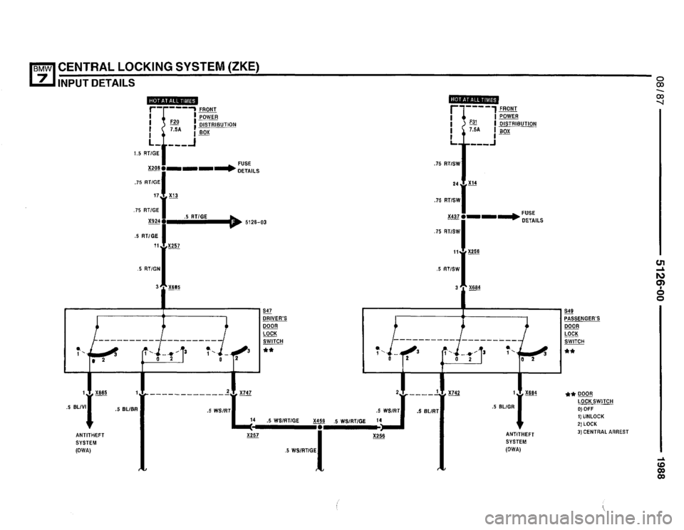 BMW 735i 1987 E32 Electrical Troubleshooting Manual 