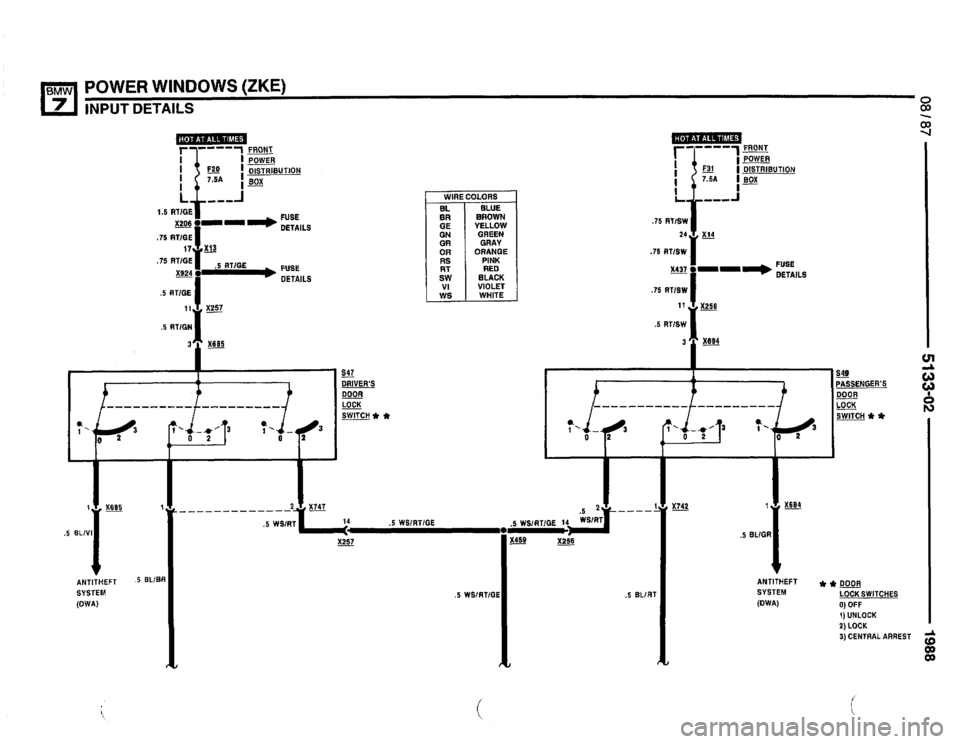 BMW 735i 1987 E32 Electrical Troubleshooting Manual 