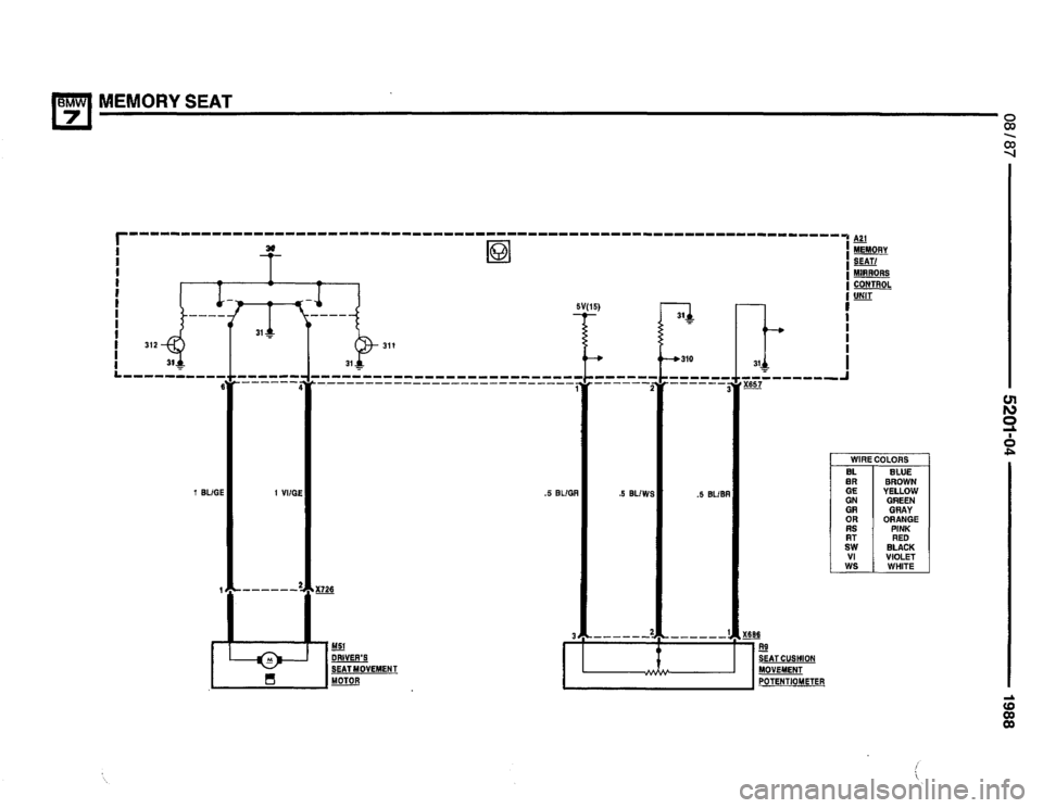 BMW 735i 1987 E32 Electrical Troubleshooting Manual 