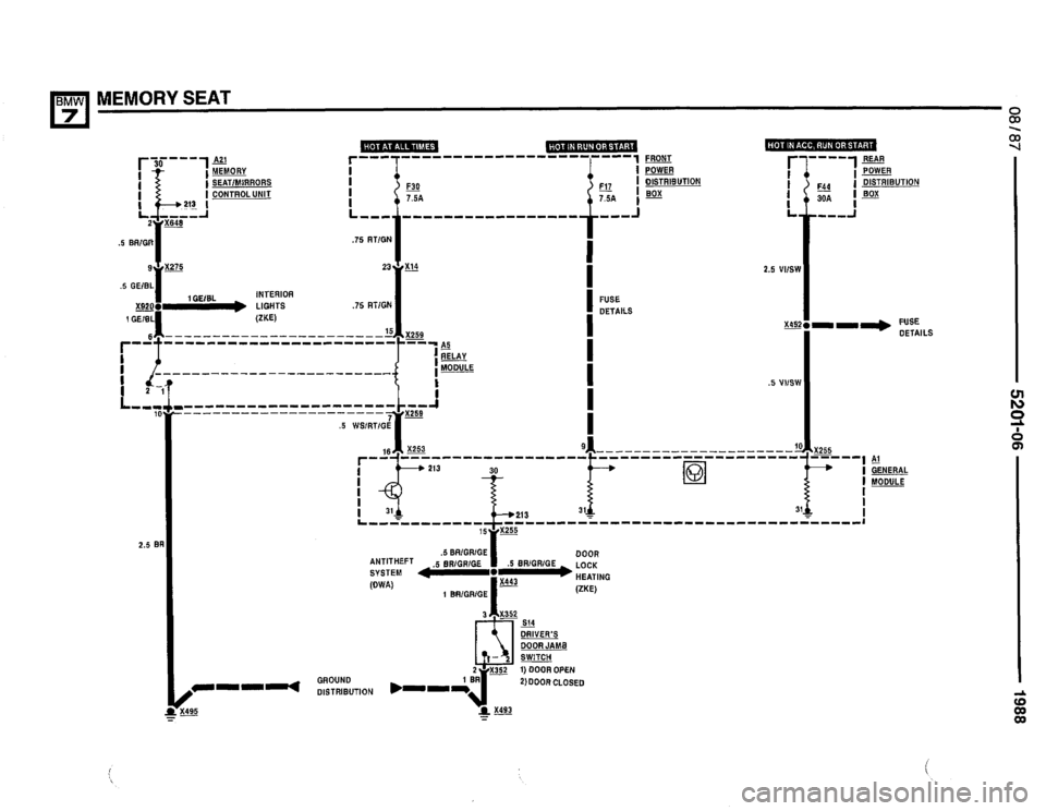 BMW 735i 1987 E32 Electrical Troubleshooting Manual 