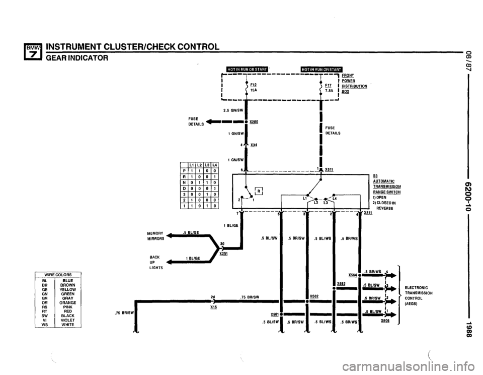BMW 735i 1987 E32 Electrical Troubleshooting Manual 