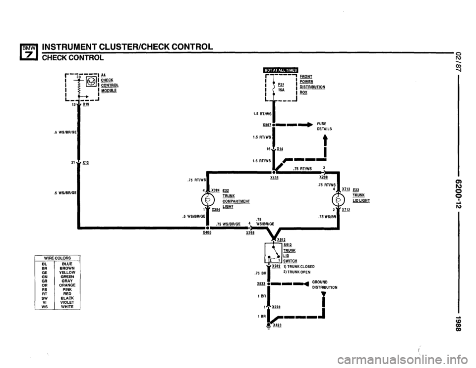 BMW 735i 1987 E32 Electrical Troubleshooting Manual 