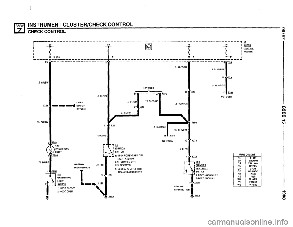 BMW 735i 1987 E32 Electrical Troubleshooting Manual 