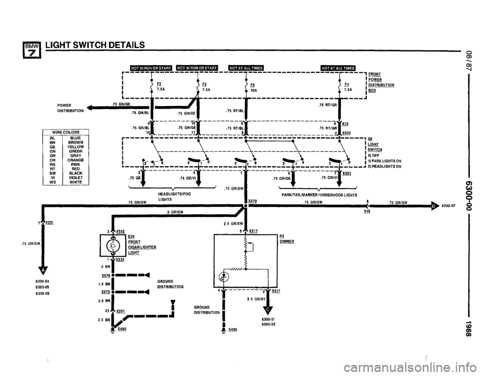 BMW 735i 1987 E32 Electrical Troubleshooting Manual 