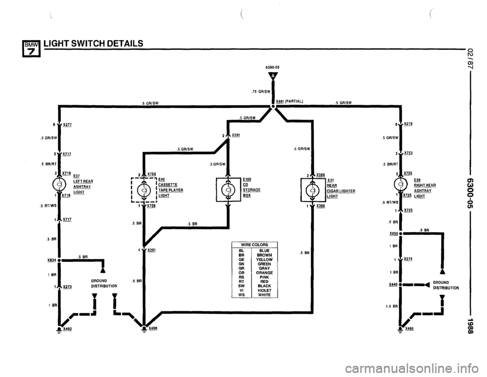 BMW 735i 1987 E32 Electrical Troubleshooting Manual 