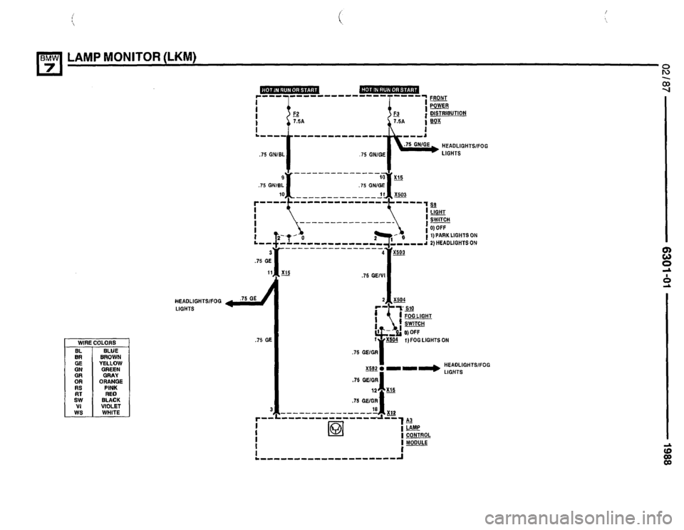 BMW 735i 1987 E32 Electrical Troubleshooting Manual 