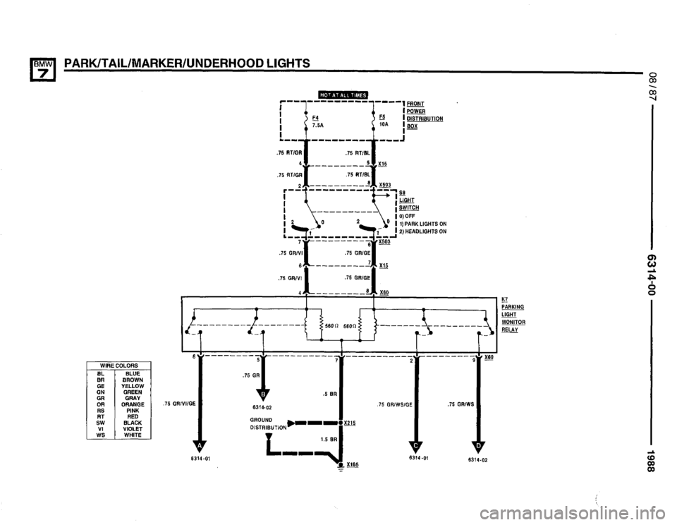 BMW 735i 1987 E32 Electrical Troubleshooting Manual 