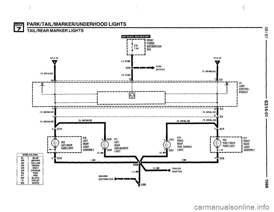 BMW 735i 1987 E32 Electrical Troubleshooting Manual 