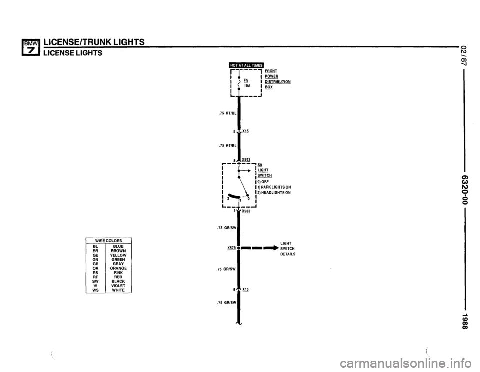 BMW 735i 1987 E32 Electrical Troubleshooting Manual 