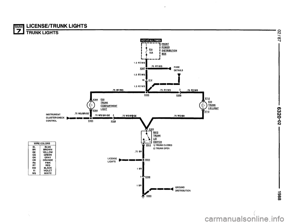BMW 735i 1987 E32 Electrical Troubleshooting Manual 