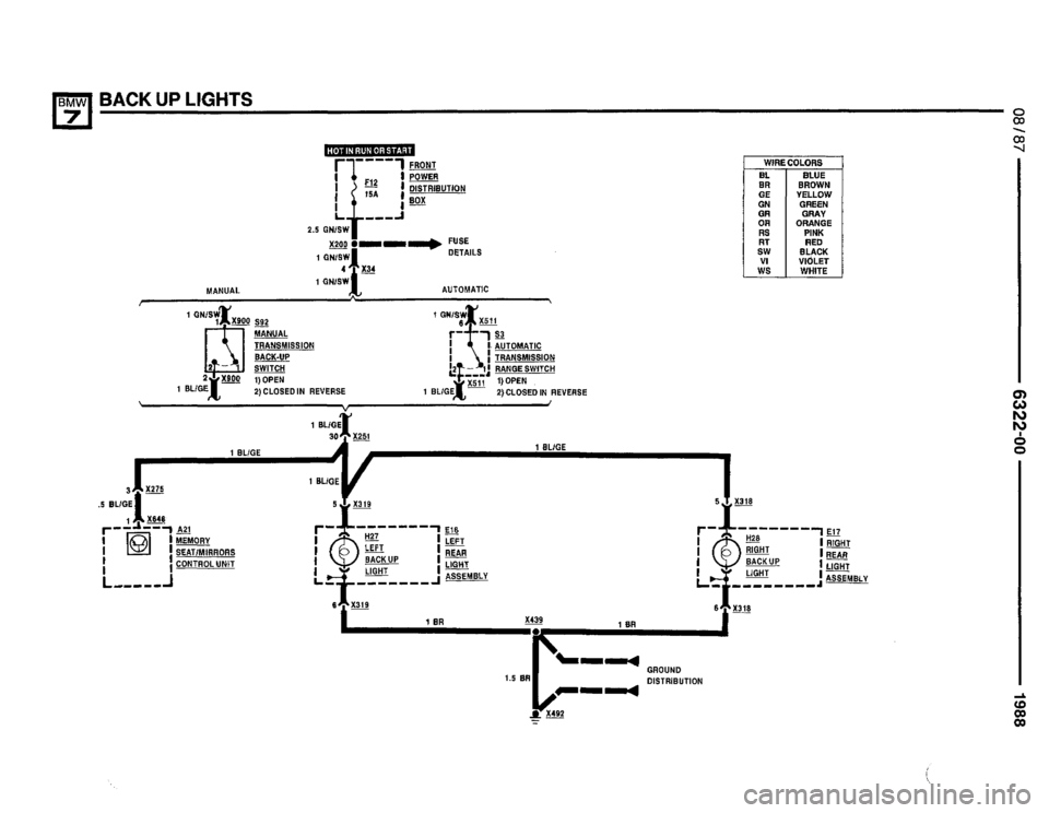 BMW 735i 1987 E32 Electrical Troubleshooting Manual 