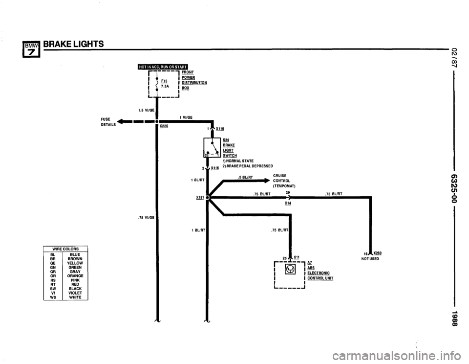 BMW 735i 1987 E32 Electrical Troubleshooting Manual 