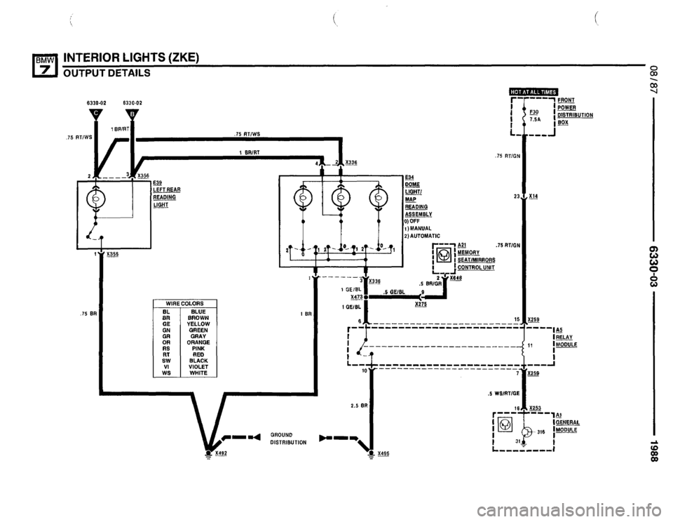 BMW 735i 1987 E32 Electrical Troubleshooting Manual 