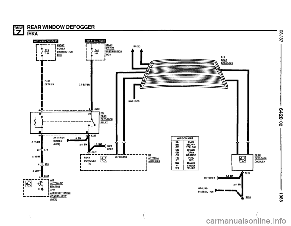 BMW 735i 1987 E32 Electrical Troubleshooting Manual 