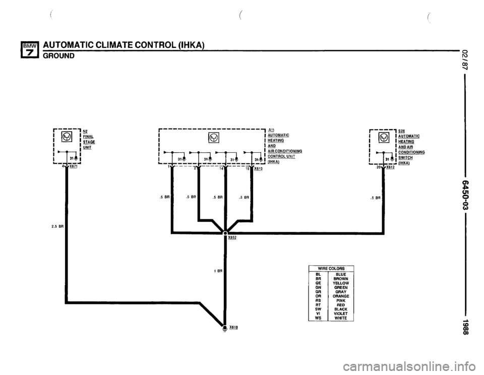 BMW 735i 1987 E32 Electrical Troubleshooting Manual 