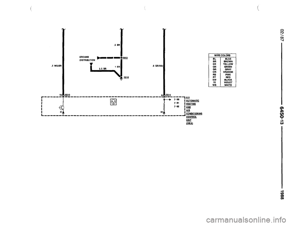 BMW 735i 1987 E32 Electrical Troubleshooting Manual 