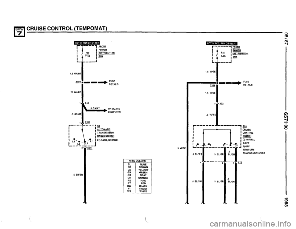 BMW 735i 1987 E32 Electrical Troubleshooting Manual 