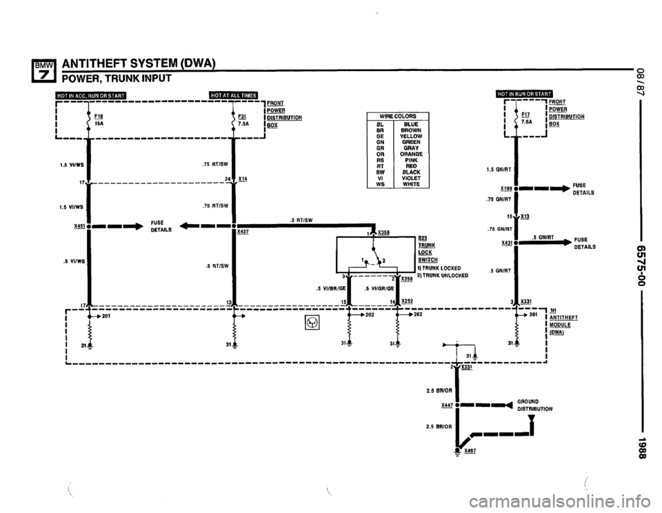 BMW 735i 1987 E32 Electrical Troubleshooting Manual 