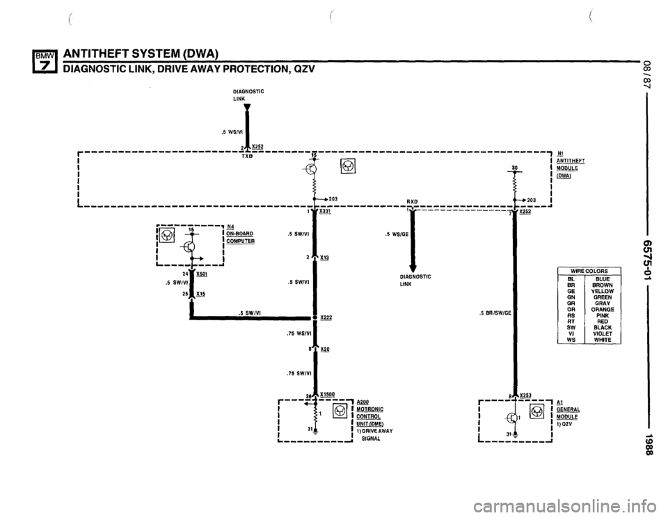 BMW 735i 1987 E32 Electrical Troubleshooting Manual 
