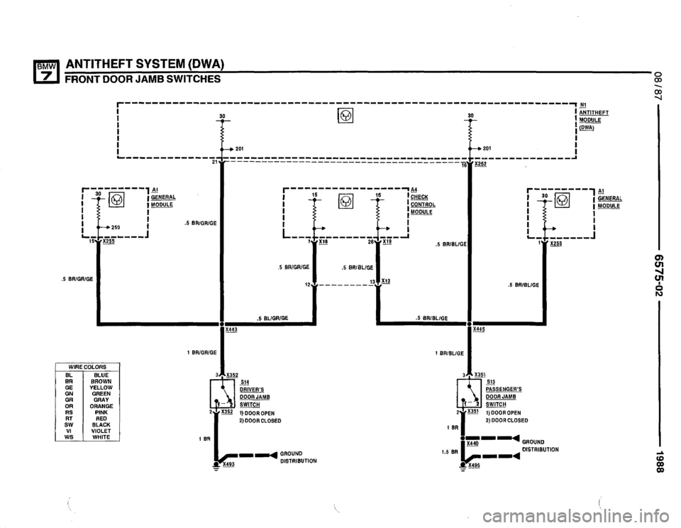 BMW 735i 1987 E32 Electrical Troubleshooting Manual 