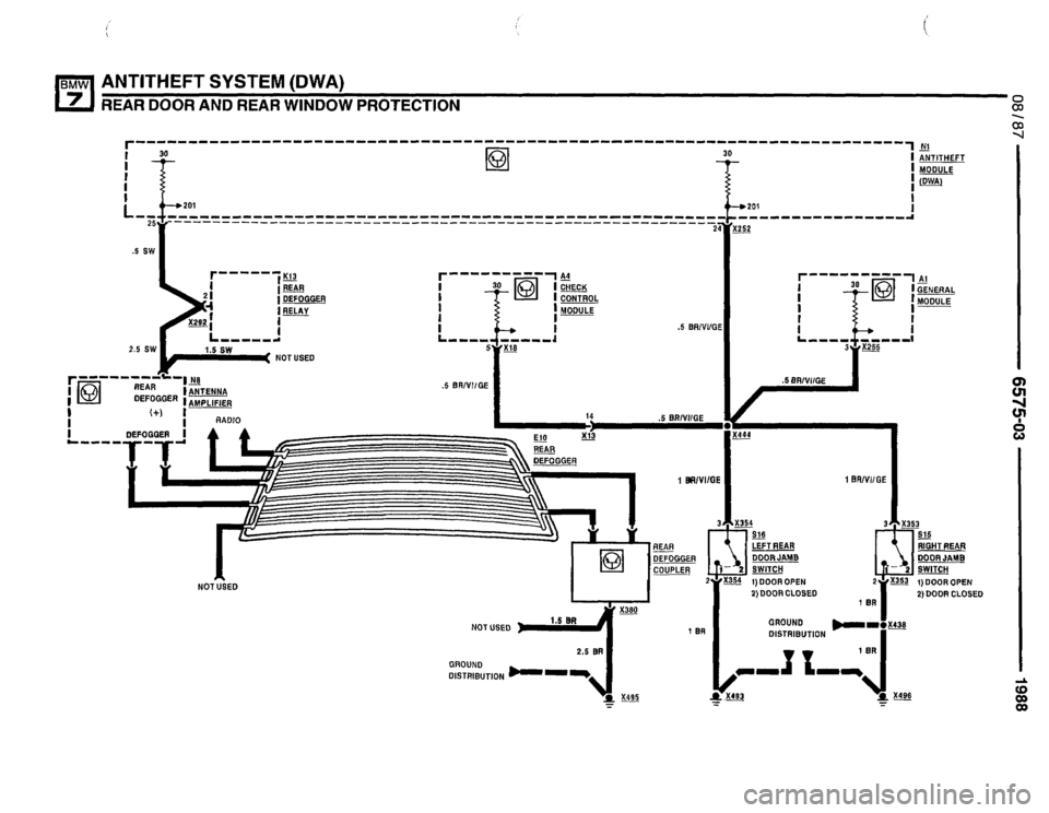 BMW 735i 1987 E32 Electrical Troubleshooting Manual 