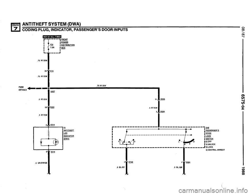 BMW 735i 1987 E32 Electrical Troubleshooting Manual 