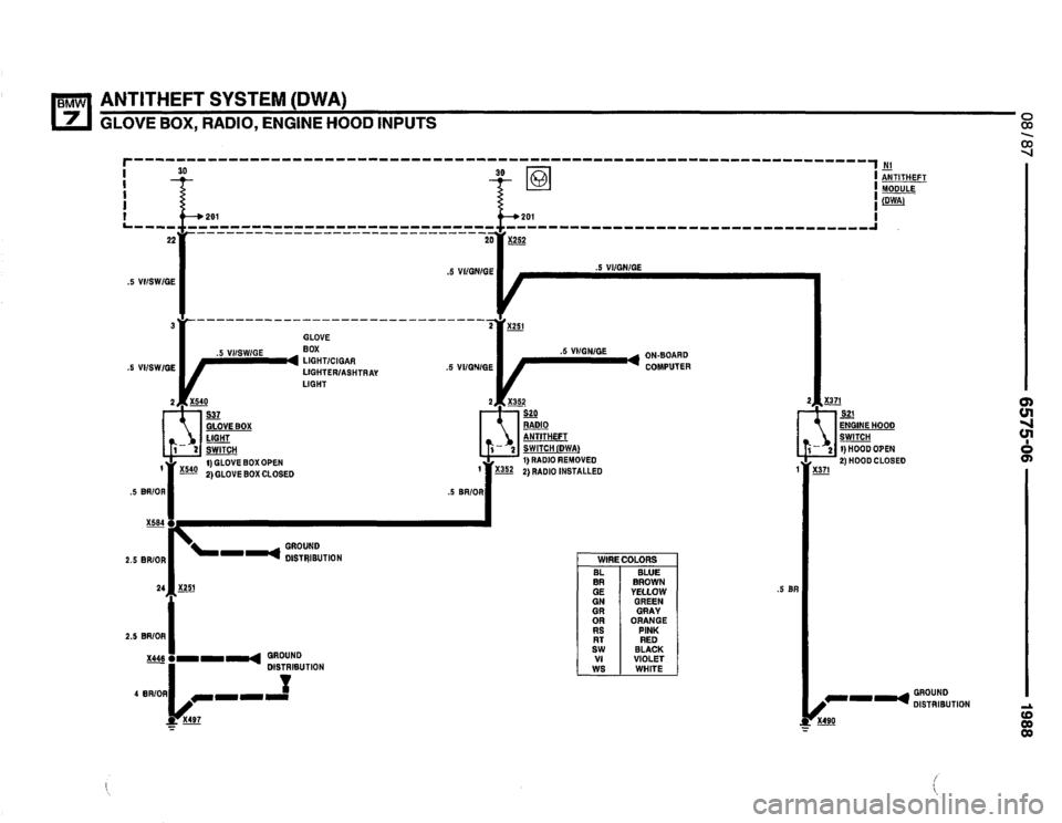 BMW 735i 1987 E32 Electrical Troubleshooting Manual 