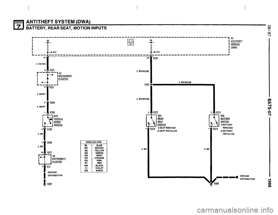 BMW 735i 1987 E32 Electrical Troubleshooting Manual 