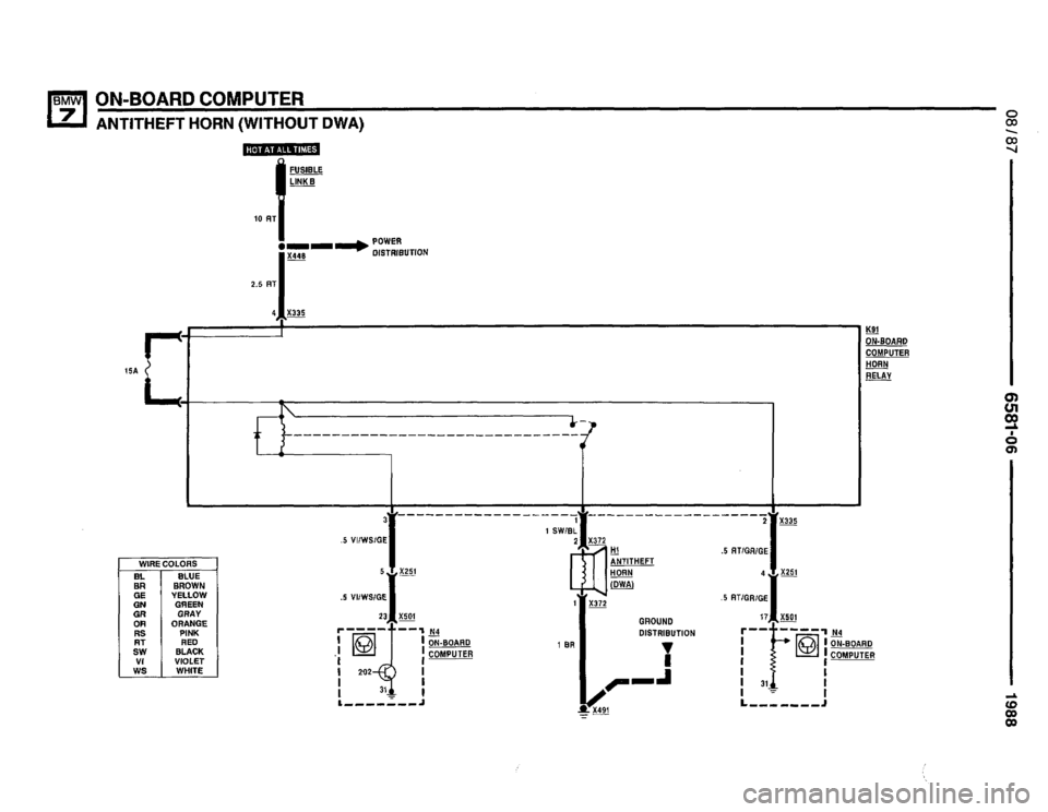 BMW 735i 1987 E32 Electrical Troubleshooting Manual 