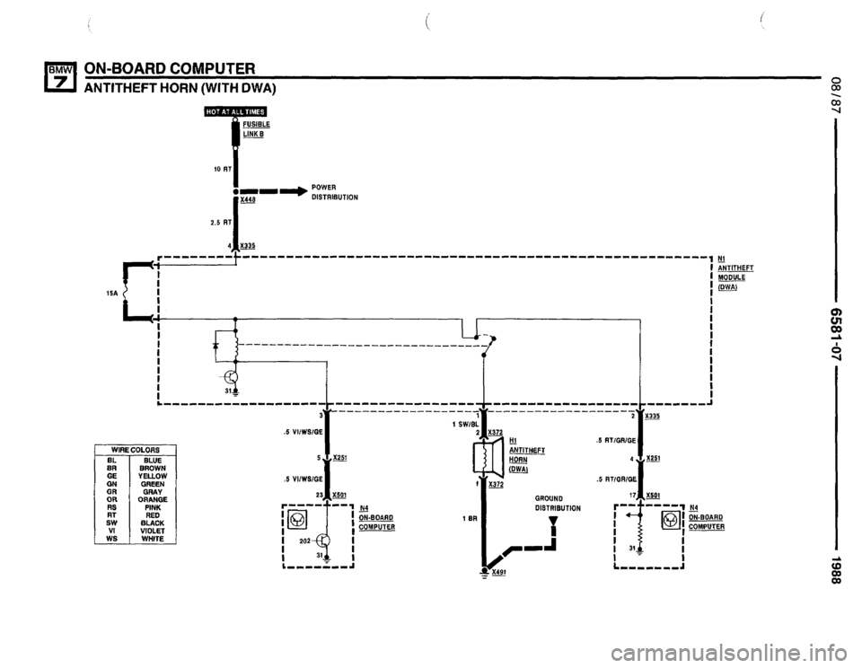 BMW 735i 1987 E32 Electrical Troubleshooting Manual 