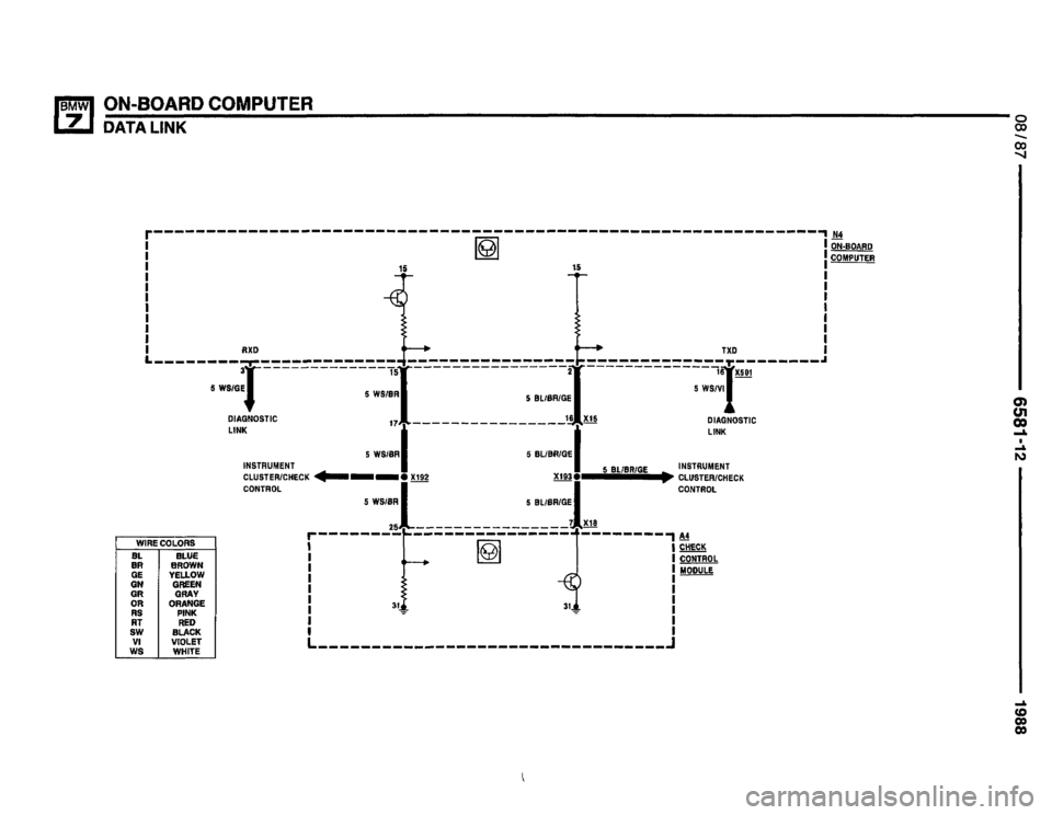 BMW 735i 1987 E32 Electrical Troubleshooting Manual 