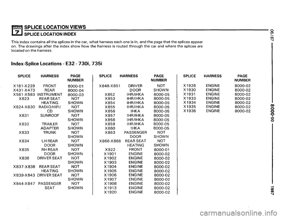 BMW 735i 1987 E32 Electrical Troubleshooting Manual 