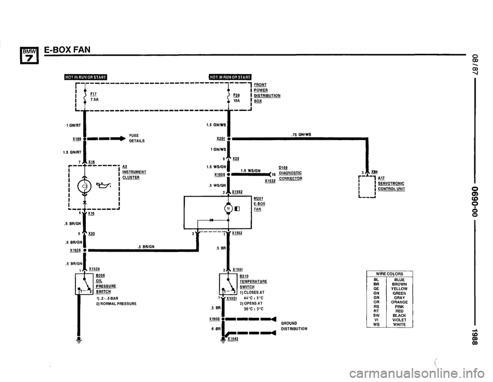 BMW 735i 1987 E32 Electrical Troubleshooting Manual 