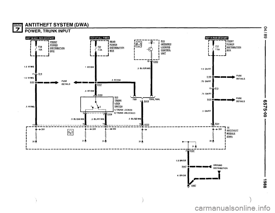 BMW 735i 1988 E32 Electrical Troubleshooting Manual 