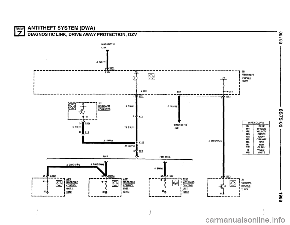BMW 735i 1988 E32 Electrical Troubleshooting Manual 