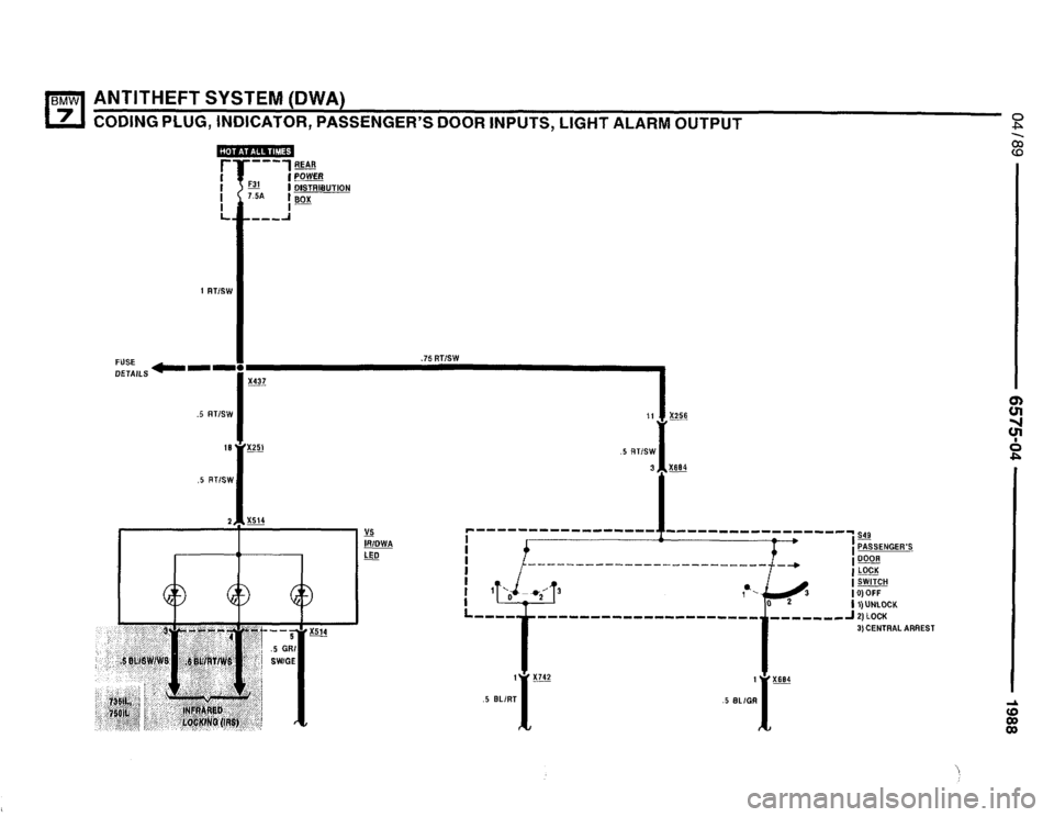 BMW 735i 1988 E32 Electrical Troubleshooting Manual 