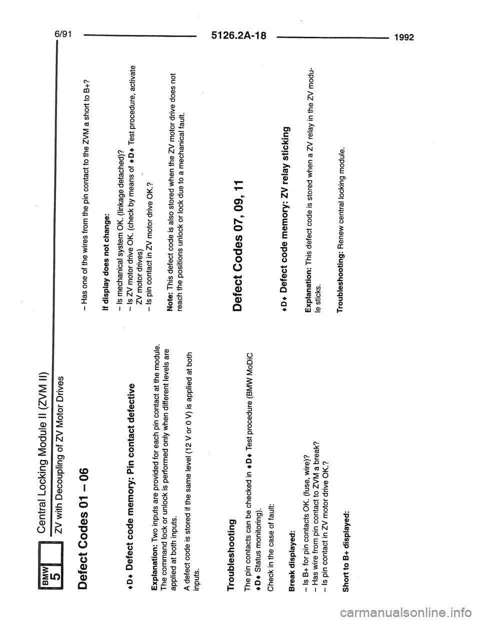 BMW 7 SERIES 1988 E32 Electrical Troubleshooting Manual 
