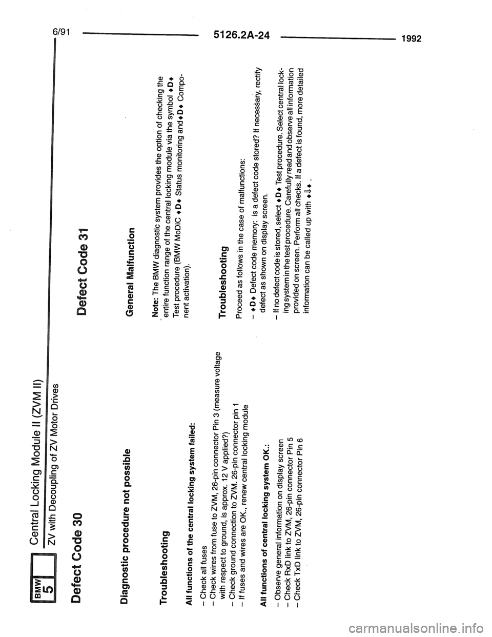 BMW 7 SERIES 1988 E32 Electrical Troubleshooting Manual 