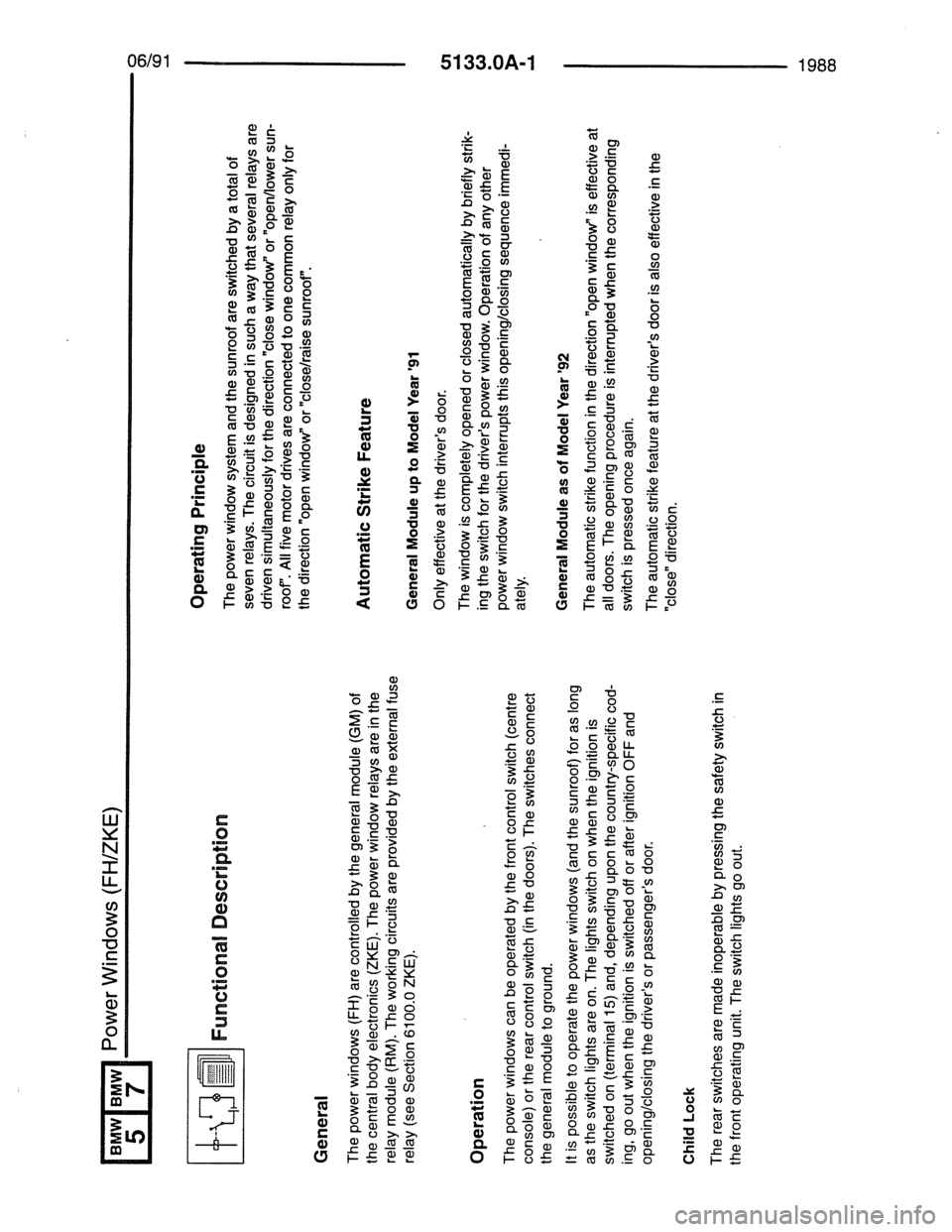 BMW 7 SERIES 1988 E32 Electrical Troubleshooting Manual 