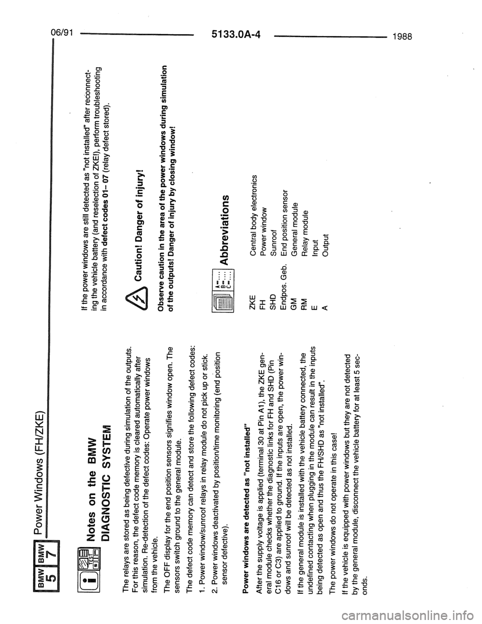 BMW 7 SERIES 1988 E32 Electrical Troubleshooting Manual 