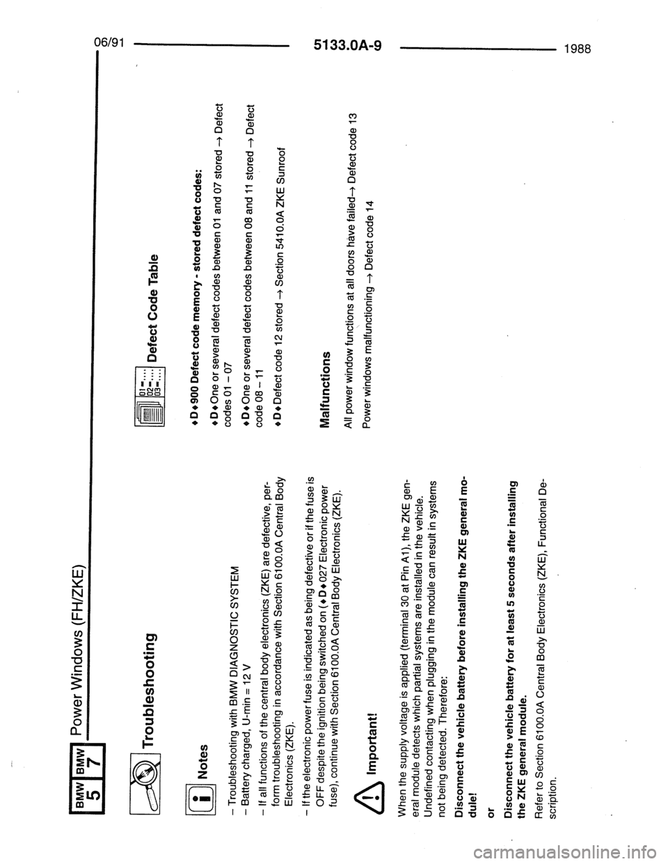 BMW 7 SERIES 1988 E32 Electrical Troubleshooting Manual 