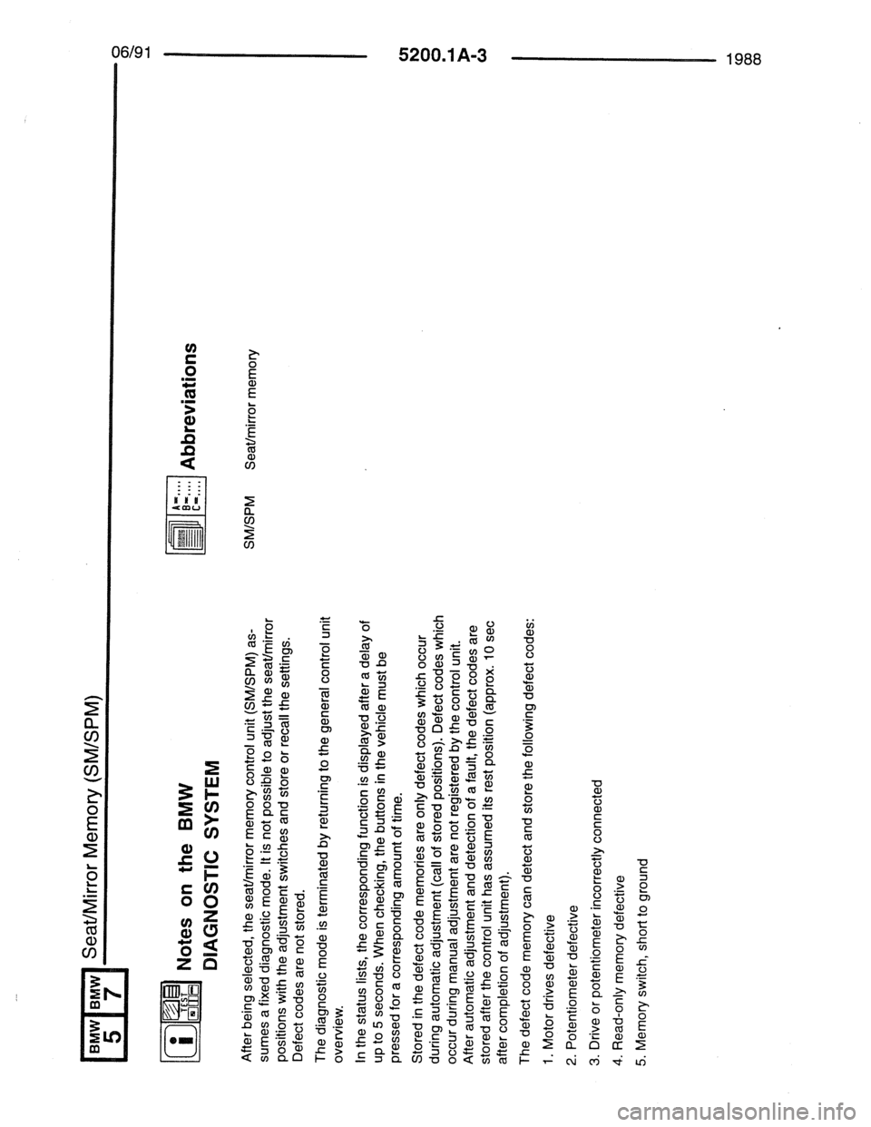 BMW 7 SERIES 1988 E32 Electrical Troubleshooting Manual 