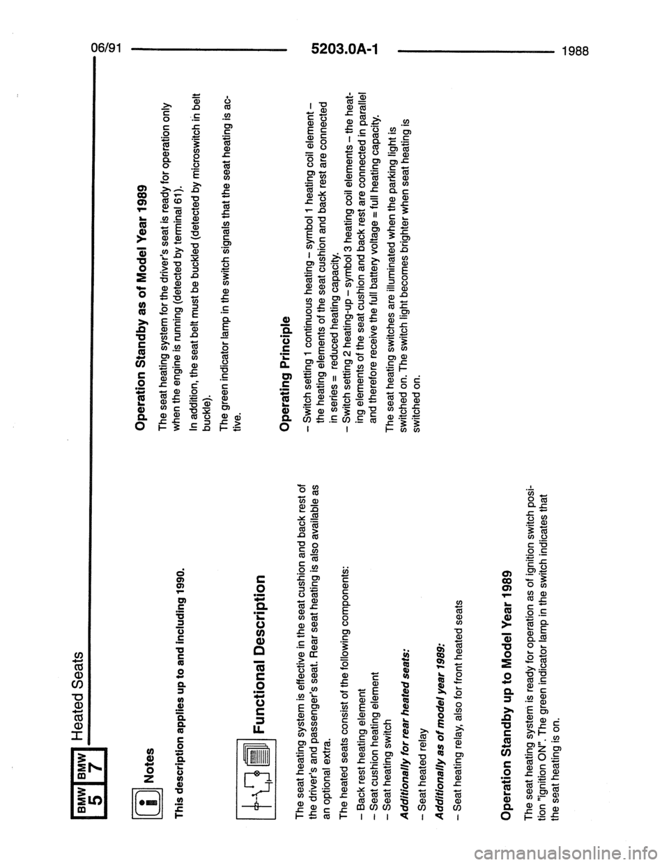 BMW 7 SERIES 1988 E32 Electrical Troubleshooting Manual 